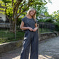 Handwoven Cotton Crop Pants in Midnight Chambray Made to Order