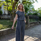 Handwoven Cotton Crop Pants in Midnight Chambray Made to Order
