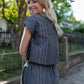 Handwoven Cotton Crop Pants in Midnight Chambray Made to Order