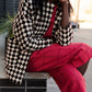 Portuguese Wool Pieper in Red and Black Check - S and M Left