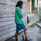 Hand Knit Nepali Wool Jill Sweater in Cobalt Made to Order