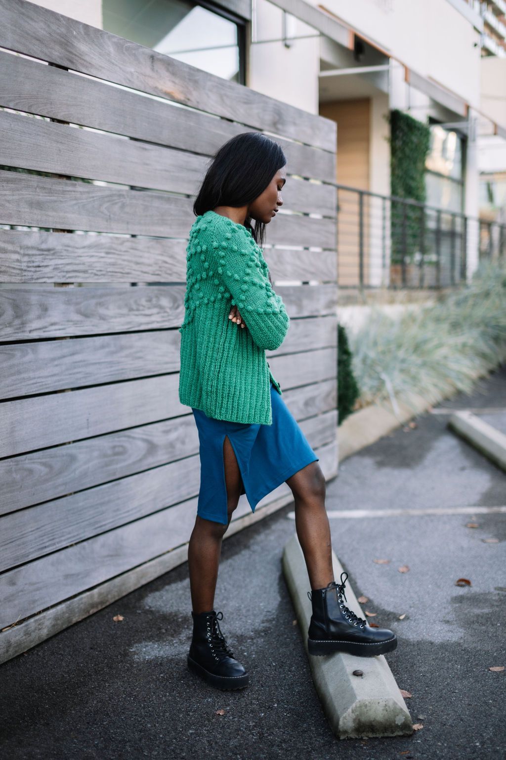 Hand Knit Nepali Wool Jill Sweater in Cobalt