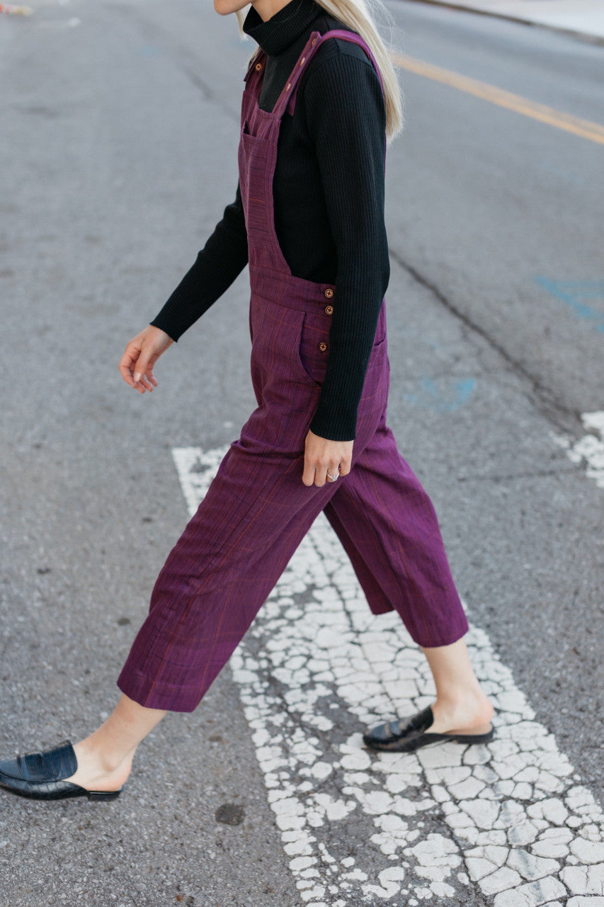Dilsi Handwoven Cotton Overalls in Navy - M