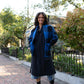 Portuguese Wool Pieper Coat in Cobalt and Black Plaid Made to Order