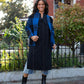 Portuguese Wool Pieper Coat in Cobalt and Black Plaid Made to Order