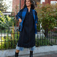 Portuguese Wool Pieper Coat in Cobalt and Black Plaid Made to Order