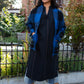 Portuguese Wool Pieper Coat in Cobalt and Black Plaid Made to Order