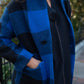 Portuguese Wool Pieper Coat in Cobalt and Black Plaid Made to Order