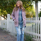 Portuguese Wool Pieper Coat in Purple Dot Made to Order