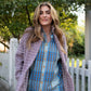 Portuguese Wool Pieper Coat in Purple Dot Made to Order