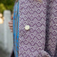 Portuguese Wool Pieper Coat in Purple Dot Made to Order