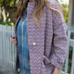 Portuguese Wool Pieper Coat in Purple Dot Made to Order