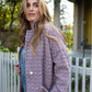 Portuguese Wool Pieper Coat in Purple Dot Made to Order