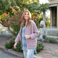 Portuguese Wool Pieper Coat in Purple Dot Made to Order