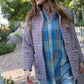 Portuguese Wool Pieper Coat in Purple Dot Made to Order