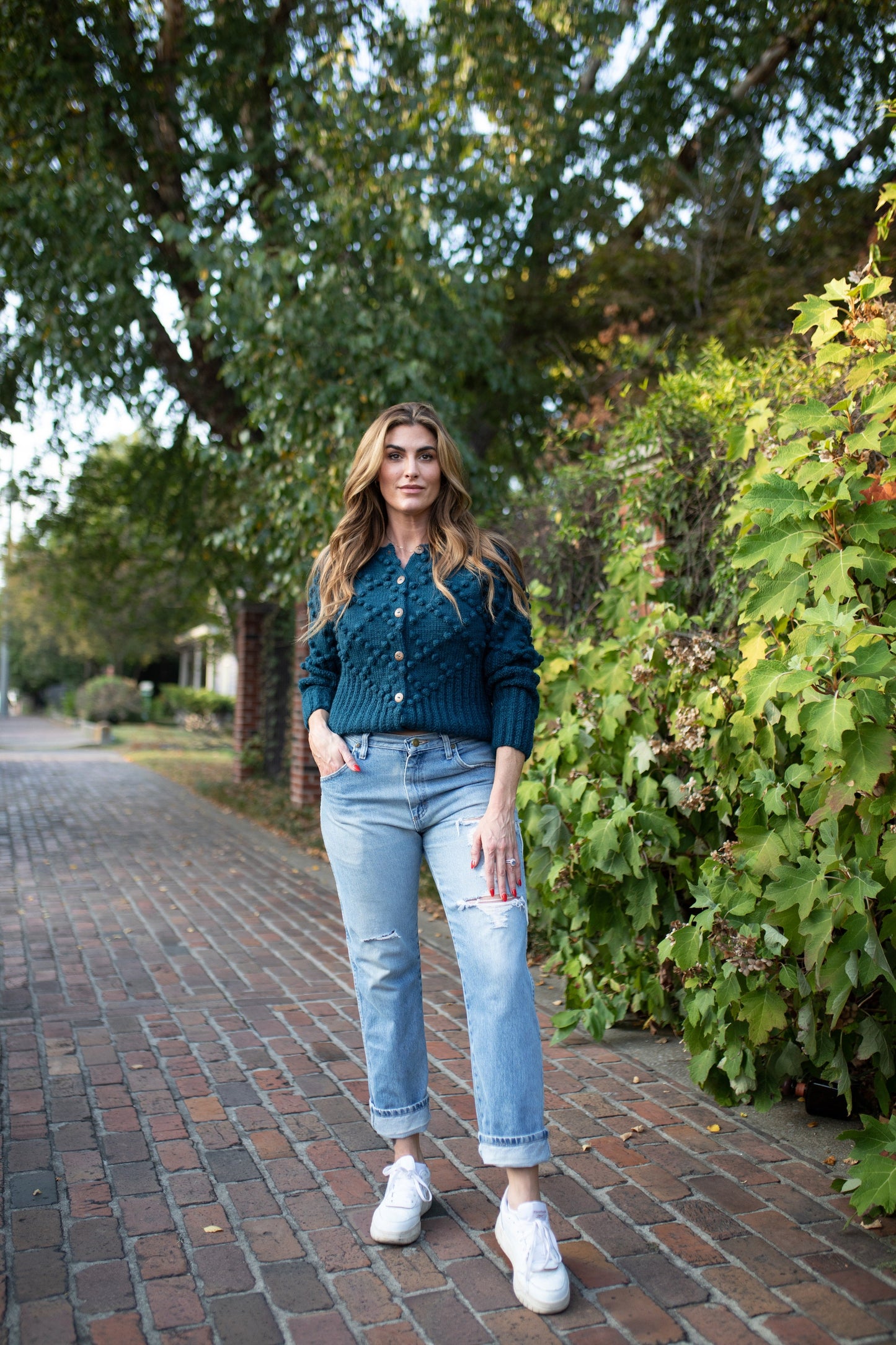 Hand Knit Nepali Wool Jill Sweater in Midnight Blue