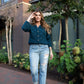 Hand Knit Nepali Wool Jill Sweater in Midnight Blue - S Left
