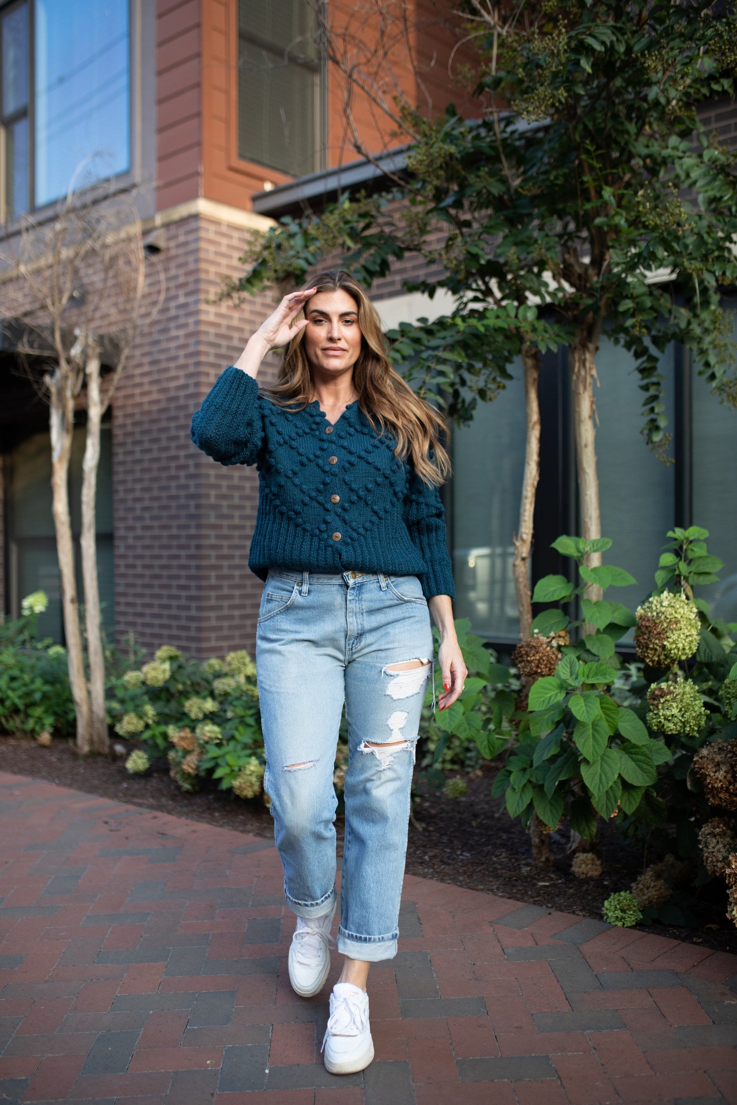 Hand Knit Nepali Wool Jill Sweater in Midnight Blue