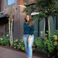 Hand Knit Nepali Wool Jill Sweater in Midnight Blue - S Left