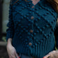 Hand Knit Nepali Wool Jill Sweater in Midnight Blue - S Left
