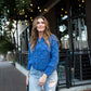 Hand Knit Nepali Wool Jill Sweater in Cobalt Made to Order