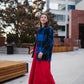 Portuguese Wool Pieper Coat in Cobalt and Black Plaid Made to Order