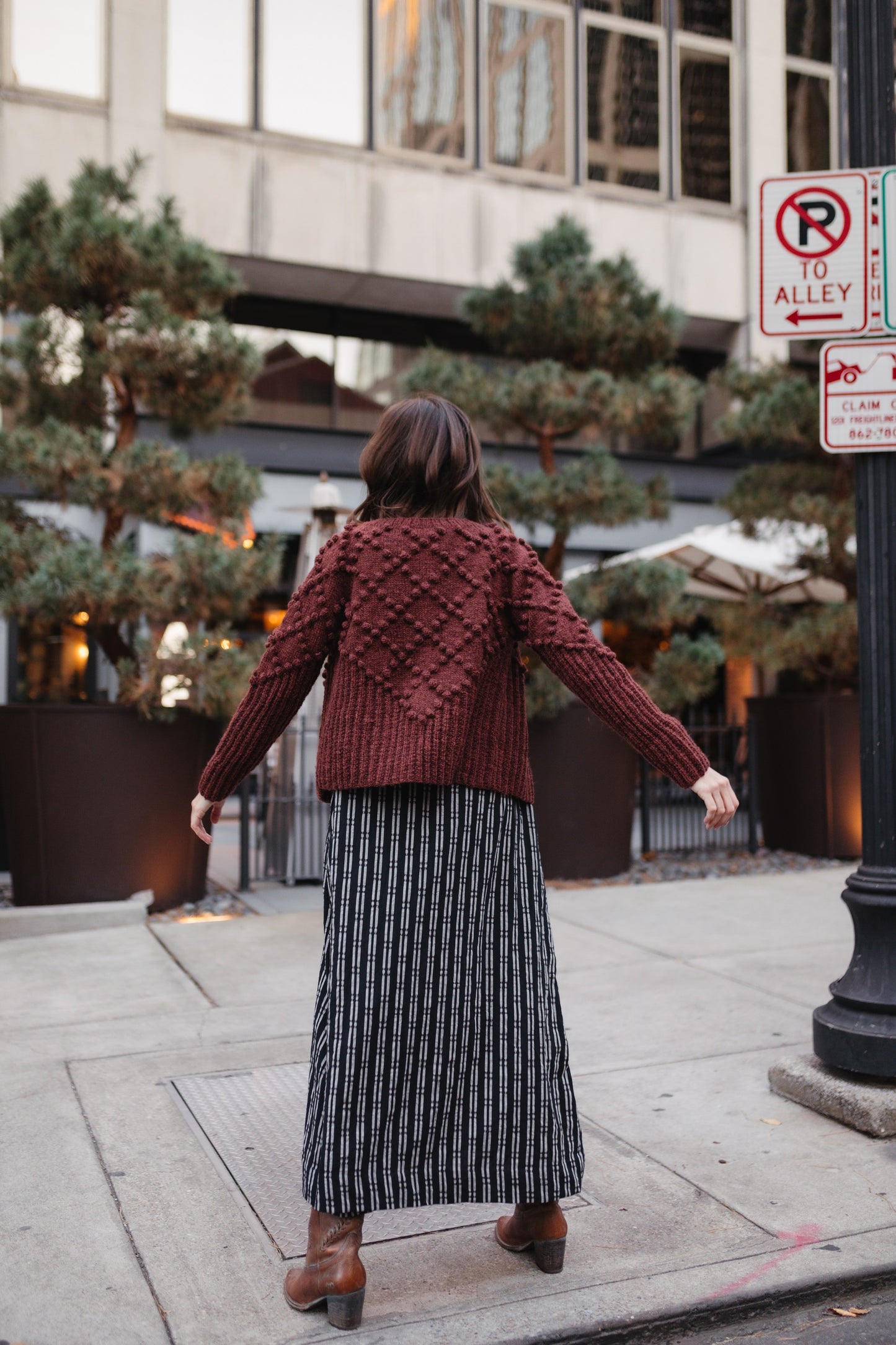 Hand Knit Nepali Wool Jill Sweater in Rust Red - Pre-Order 1/30