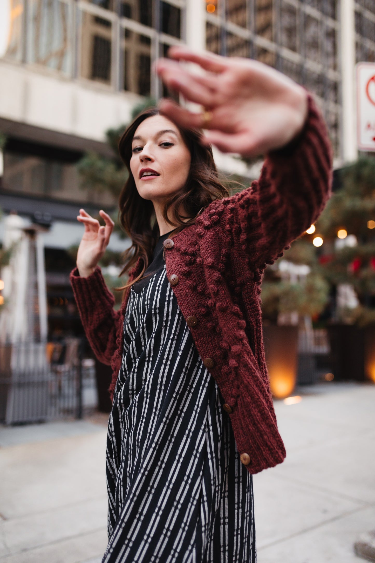 Hand Knit Nepali Wool Jill Sweater in Rust Red - Pre-Order 1/30