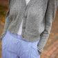 Katie Handwoven Cotton Periwinkle and Silver Separates - M Cropped Pants