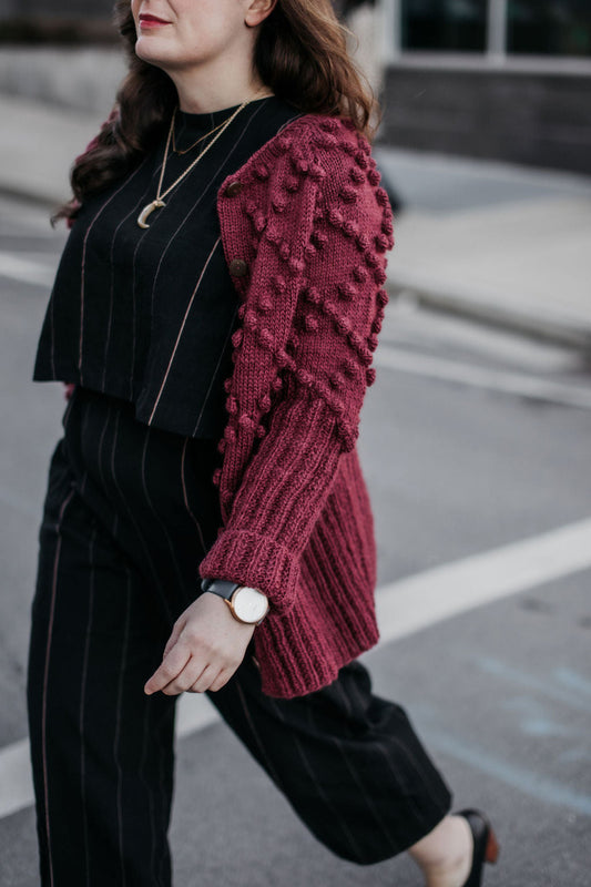 Hand Knit Nepali Wool Jill Sweater in Maroon - Pre-Order 1/30