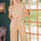 Katie Handwoven Cotton Crop Set in Mustard and Cream Stripe Made to Order