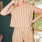 Katie Handwoven Cotton Set in Mustard and Cream Stripe - XL Pants