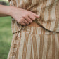 Katie Handwoven Cotton Crop Set in Mustard and Cream Stripe Made to Order