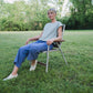 Katie Handwoven Cotton Periwinkle and Silver Separates - M Cropped Pants