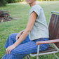 Katie Handwoven Cotton Periwinkle and Silver Separates - M Cropped Pants