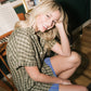 Paige Handwoven Cotton Relaxed Shirt Dress in Green Gingham