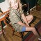 Paige Handwoven Cotton Relaxed Shirt Dress in Green Gingham