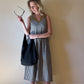 Linen Faro Dress in Black and White Handwoven Cotton Gingham Made to Order