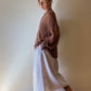 Faro Dress in Recycled Beige and White Linen