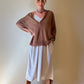 Faro Dress in Recycled Beige and White Linen