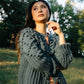 Hand Knit Nepali Wool Jill Sweater in Slate Grey Made to Order