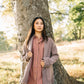 Paige Handwoven Cotton Relaxed Shirt Dress in Mauve and Dust Stripe Made to Order