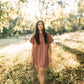 Paige Handwoven Cotton Relaxed Shirt Dress in Mauve and Dust Stripe Made to Order