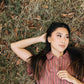 Paige Handwoven Cotton Relaxed Shirt Dress in Mauve and Dust Stripe Made to Order