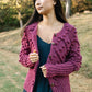 Hand Knit Nepali Wool Jill Sweater in Fuchsia Made to Order