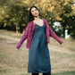 Hand Knit Nepali Wool Jill Sweater in Fuchsia Made to Order
