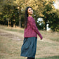 Hand Knit Nepali Wool Jill Sweater in Fuchsia Made to Order