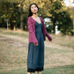 Hand Knit Nepali Wool Jill Sweater in Fuchsia Made to Order