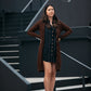 Paige Handwoven Cotton Relaxed Shirt Dress in Black Made to Order