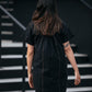 Paige Handwoven Cotton Relaxed Shirt Dress in Black Made to Order